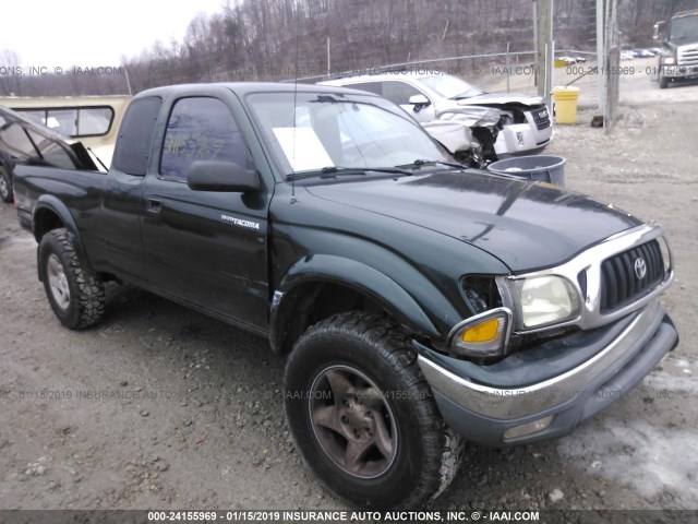 5TEWM72N21Z796333 - 2001 TOYOTA TACOMA XTRACAB GREEN photo 1