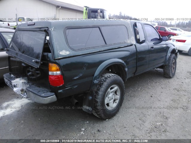 5TEWM72N21Z796333 - 2001 TOYOTA TACOMA XTRACAB GREEN photo 4