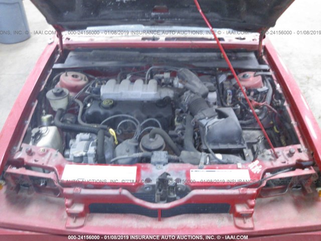 1FACP36X7NK225208 - 1992 FORD TEMPO GL RED photo 10