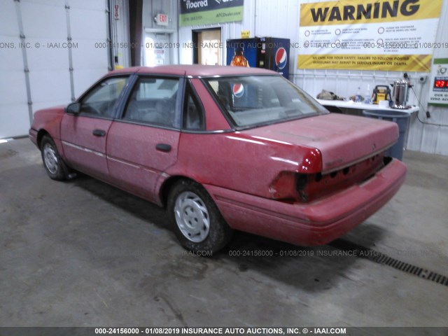 1FACP36X7NK225208 - 1992 FORD TEMPO GL RED photo 3