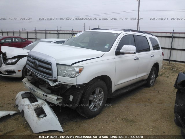 5TDZM5G19BS003065 - 2011 TOYOTA SEQUOIA SR5 WHITE photo 2