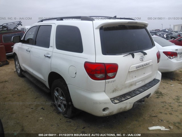 5TDZM5G19BS003065 - 2011 TOYOTA SEQUOIA SR5 WHITE photo 3