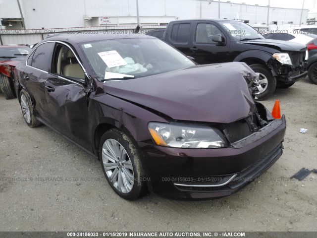 1VWBP7A33CC102883 - 2012 VOLKSWAGEN PASSAT SE MAROON photo 1