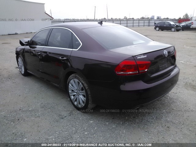 1VWBP7A33CC102883 - 2012 VOLKSWAGEN PASSAT SE MAROON photo 3