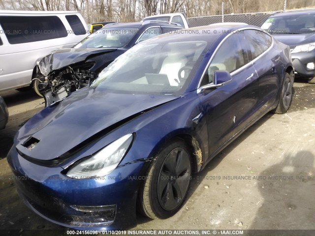 5YJ3E1EBXJF096513 - 2018 TESLA MODEL 3 BLUE photo 2