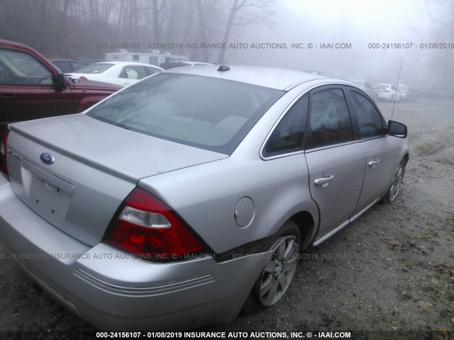 1FAHP24107G147696 - 2007 FORD FIVE HUNDRED SEL SILVER photo 4