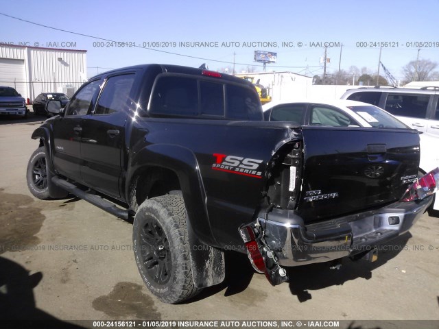 5TFJU4GN2FX078328 - 2015 TOYOTA TACOMA DOUBLE CAB PRERUNNER BLACK photo 3