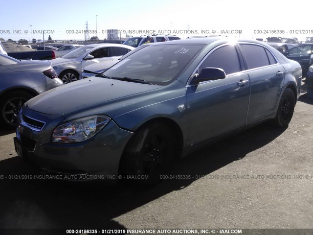 1G1ZG57B29F116956 - 2009 CHEVROLET MALIBU LS GREEN photo 2