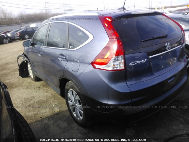 5J6RM4H74CL007213 - 2012 HONDA CR-V EXL BLUE photo 3