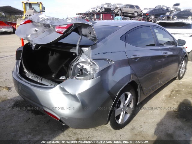 KMHDH4AE1CU373665 - 2012 HYUNDAI ELANTRA GLS/LIMITED SILVER photo 4