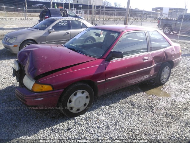 1FARP11J7RW145620 - 1994 FORD ESCORT LX/SPORT RED photo 2