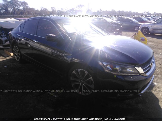 1HGCR2F59FA098970 - 2015 HONDA ACCORD SPORT BLUE photo 1