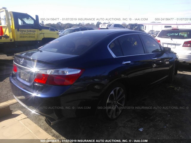 1HGCR2F59FA098970 - 2015 HONDA ACCORD SPORT BLUE photo 4