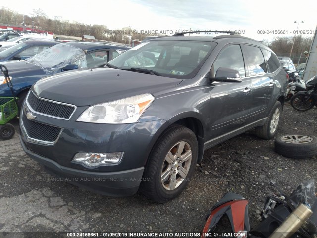 1GNLRFED9AJ223688 - 2010 CHEVROLET TRAVERSE LT GRAY photo 2