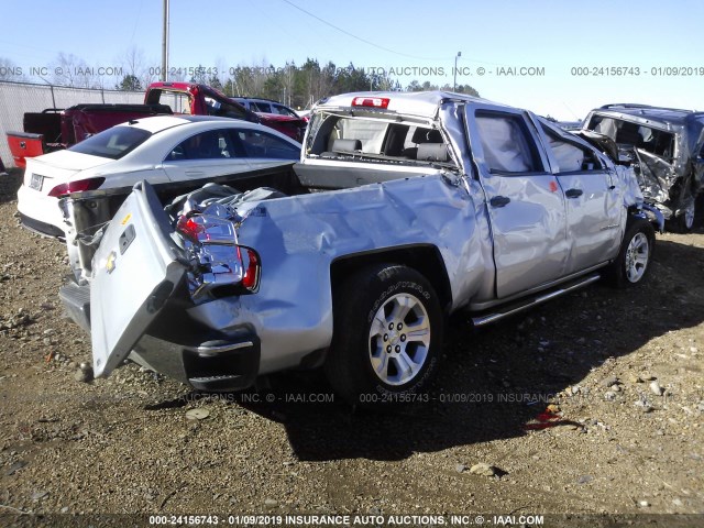 3GCUKREC0EG344319 - 2014 CHEVROLET SILVERADO K1500 LT SILVER photo 4