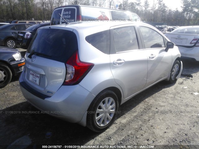 3N1CE2CP0GL393162 - 2016 NISSAN VERSA NOTE S/S PLUS/SV/SL/SR SILVER photo 4