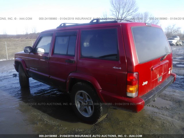 1J4FF58S2YL205299 - 2000 JEEP CHEROKEE CLASSIC RED photo 3