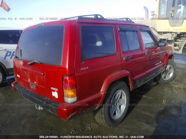 1J4FF58S2YL205299 - 2000 JEEP CHEROKEE CLASSIC RED photo 4