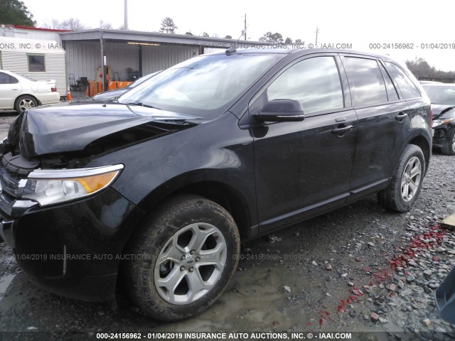 2FMDK3JC5EBB34896 - 2014 FORD EDGE SEL BLACK photo 2