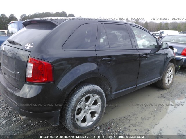 2FMDK3JC5EBB34896 - 2014 FORD EDGE SEL BLACK photo 4