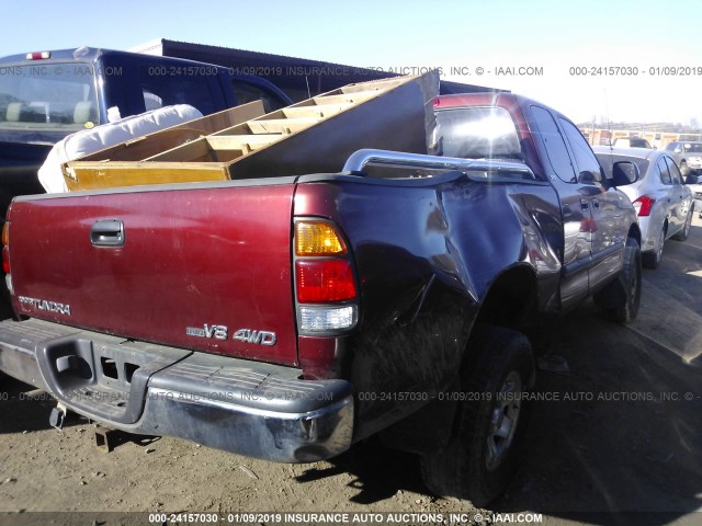 5TBBT44163S347918 - 2003 TOYOTA TUNDRA ACCESS CAB SR5 BURGUNDY photo 4