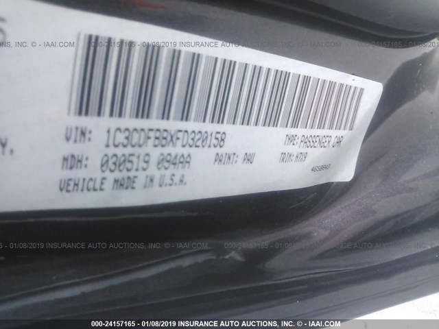 1C3CDFBBXFD320158 - 2015 DODGE DART SXT GRAY photo 9