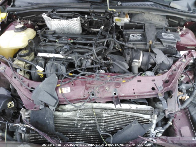 1FAFP34N57W206800 - 2007 FORD FOCUS ZX4/S/SE/SES RED photo 10