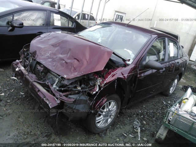 1FAFP34N57W206800 - 2007 FORD FOCUS ZX4/S/SE/SES წითელი ფოტო 2