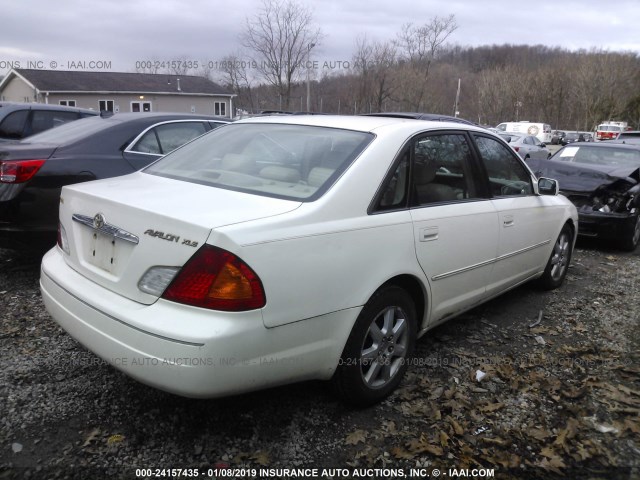 4T1BF28B8YU065106 - 2000 TOYOTA AVALON XL/XLS WHITE photo 4