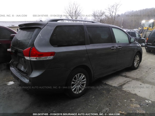 5TDYK3DC8BS173753 - 2011 TOYOTA SIENNA XLE/LIMITED SILVER photo 4