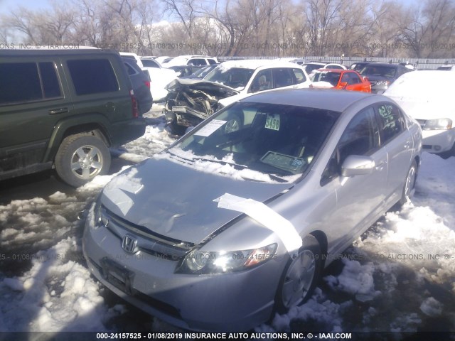 JHMFA36226S016732 - 2006 HONDA CIVIC HYBRID SILVER photo 2