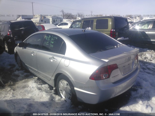 JHMFA36226S016732 - 2006 HONDA CIVIC HYBRID SILVER photo 3