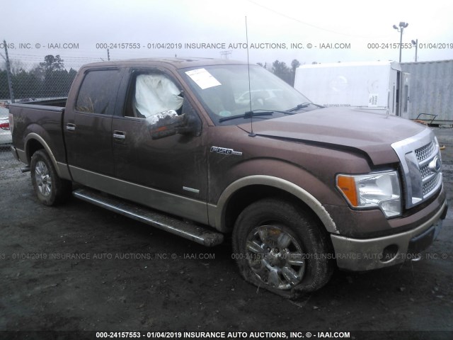 1FTFW1ET5BFB37890 - 2011 FORD F150 SUPERCREW BROWN photo 1