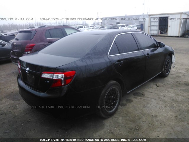 4T4BF1FK4DR302798 - 2013 TOYOTA CAMRY L/SE/LE/XLE BLACK photo 4