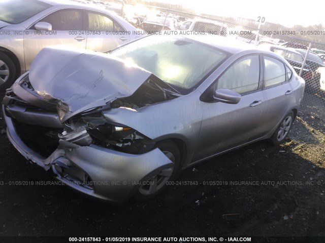 1C3CDFBB0FD172974 - 2015 DODGE DART SXT SILVER photo 2