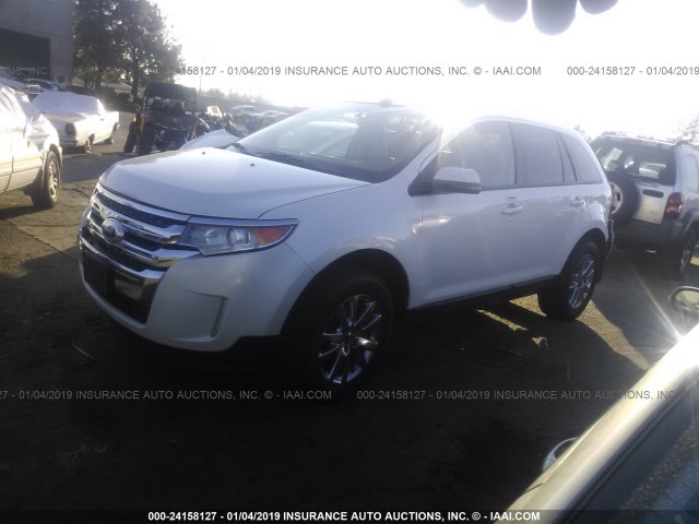 2FMDK3JC8CBA81995 - 2012 FORD EDGE SEL WHITE photo 2