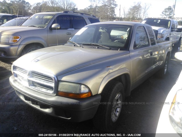 1D7GL12KX4S563745 - 2004 DODGE DAKOTA SXT GRAY photo 2