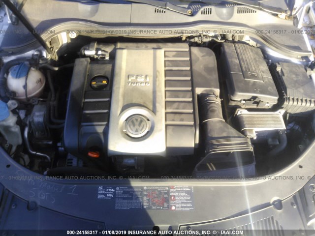 WVWJK73C37P010648 - 2007 VOLKSWAGEN PASSAT SILVER photo 10