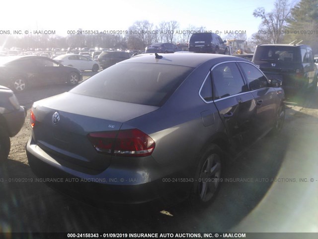 1VWBH7A32CC078668 - 2012 VOLKSWAGEN PASSAT SE GRAY photo 4