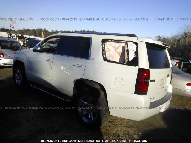 1GNSCCKC9GR388917 - 2016 CHEVROLET TAHOE C1500 LTZ WHITE photo 3