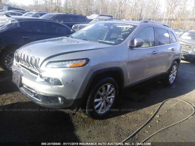 1C4PJMDS4FW576369 - 2015 JEEP CHEROKEE LIMITED SILVER photo 2