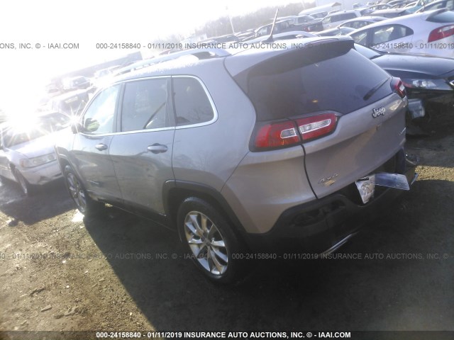 1C4PJMDS4FW576369 - 2015 JEEP CHEROKEE LIMITED SILVER photo 3