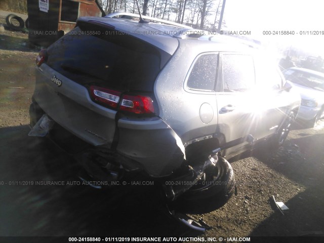 1C4PJMDS4FW576369 - 2015 JEEP CHEROKEE LIMITED SILVER photo 4