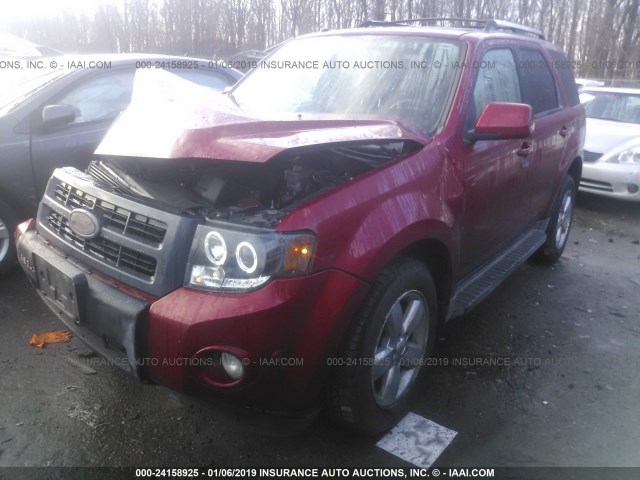 1FMCU9EG6AKC58214 - 2010 FORD ESCAPE LIMITED BURGUNDY photo 2