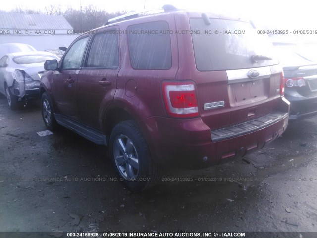 1FMCU9EG6AKC58214 - 2010 FORD ESCAPE LIMITED BURGUNDY photo 3