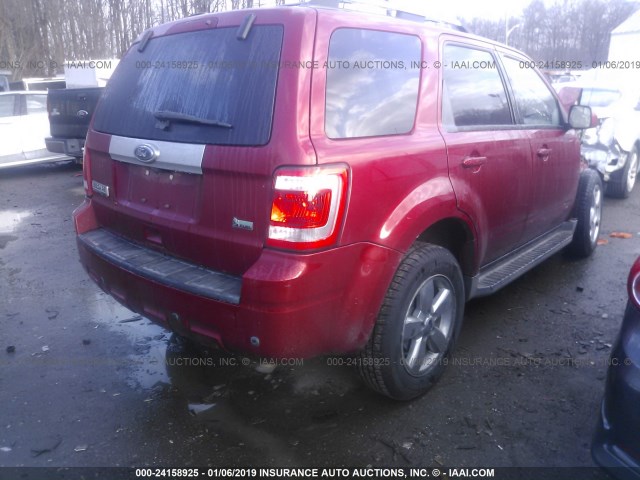 1FMCU9EG6AKC58214 - 2010 FORD ESCAPE LIMITED BURGUNDY photo 4