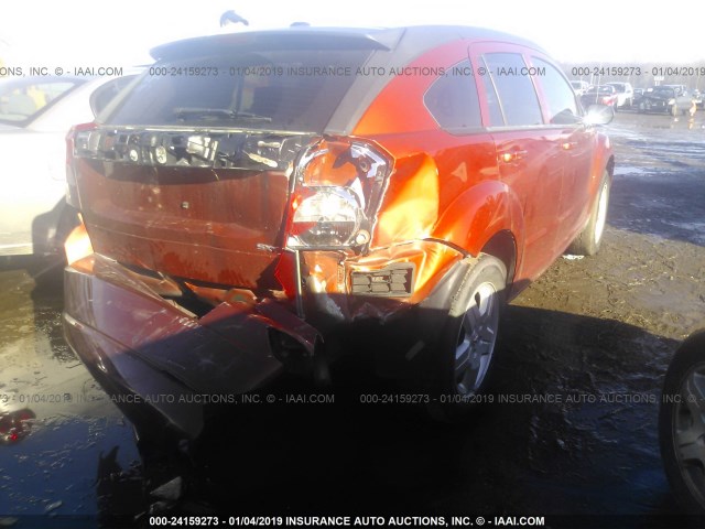 1B3HB48A59D174347 - 2009 DODGE CALIBER SXT ORANGE photo 4