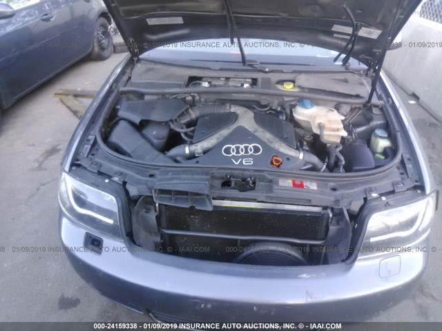 WAULD64B34N029384 - 2004 AUDI A6 2.7T QUATTRO GRAY photo 10