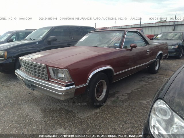 1W80J9R486276 - 1979 CHEVROLET EL CAMINO MAROON photo 2