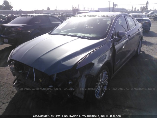 3FA6P0LU0DR371109 - 2013 FORD FUSION SE HYBRID GRAY photo 2